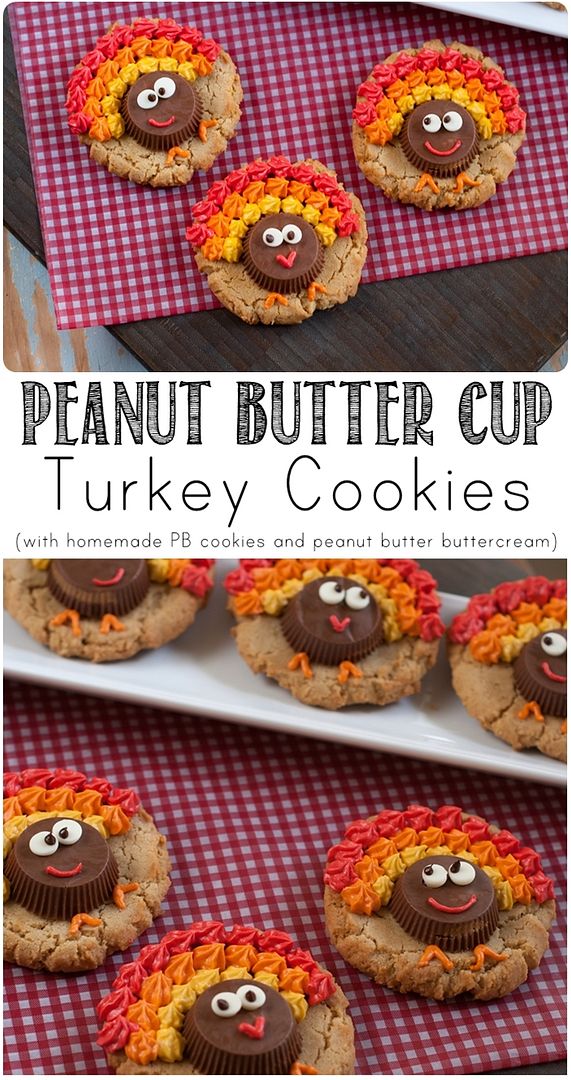 Peanut Butter Cup Turkey Cookies Bake at 350°